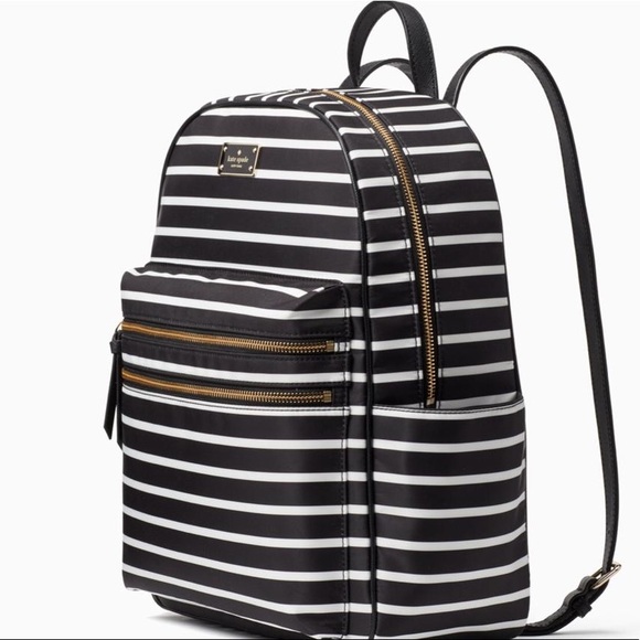 Kate Spade Large French Stripe Backpack - Picture 2 of 7